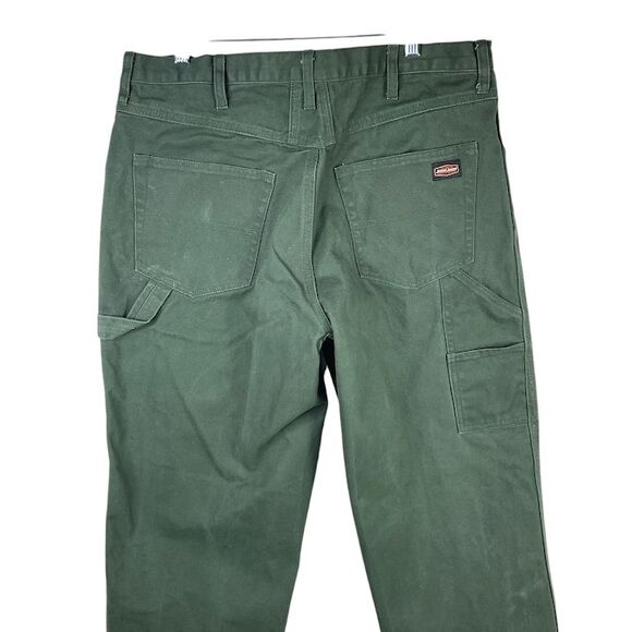 Jesse James Jeans Mens Ss 36x34 Green Utility Carpenter Work Fit 12 Ounce Canvas - Picture 3 of 7